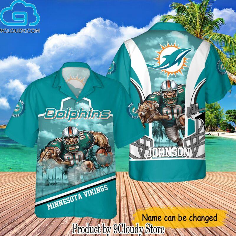 Miami Dolphins Nfl Custom Name Casual Hawaiian Aloha Shirts