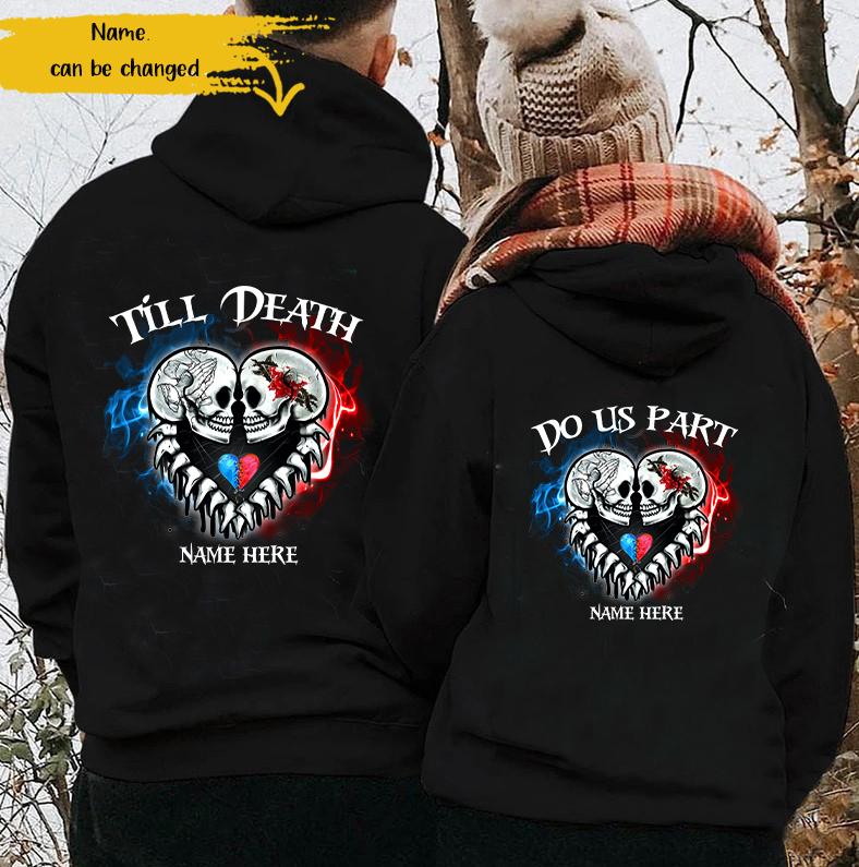 Till Death Do Us Part  Skull Flower Love Couple Valentine – Standard Hoodie