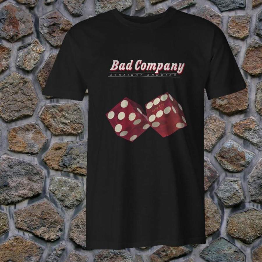 Bad Company Straight Shooter Hard Rock Mens Black T-shirt Short Sleeve Round Collar Tops