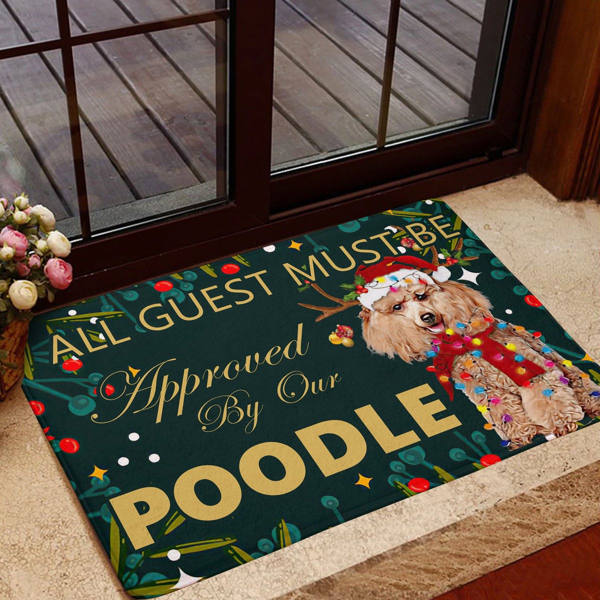 U Poodle Christmas 3D All Over Printing Doormat