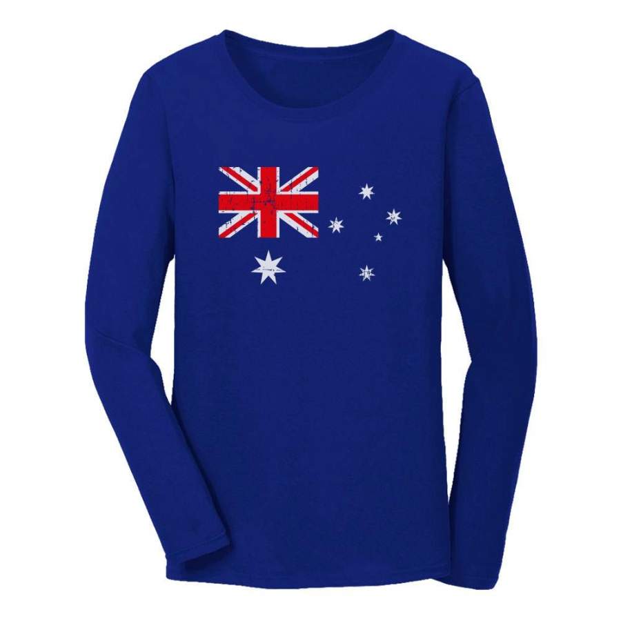 Australian Flag Vintage Style Women Long Sleeve T-Shirt