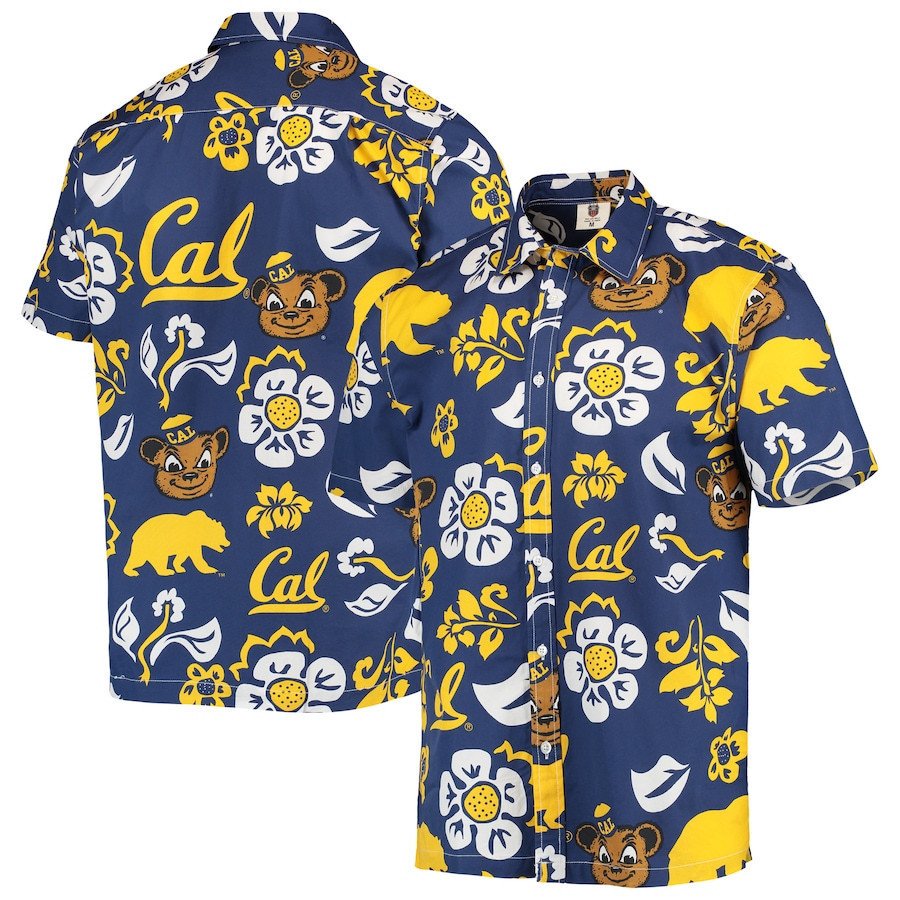 Cal Bears Navy Floral Hawaii Shirt Ha51038