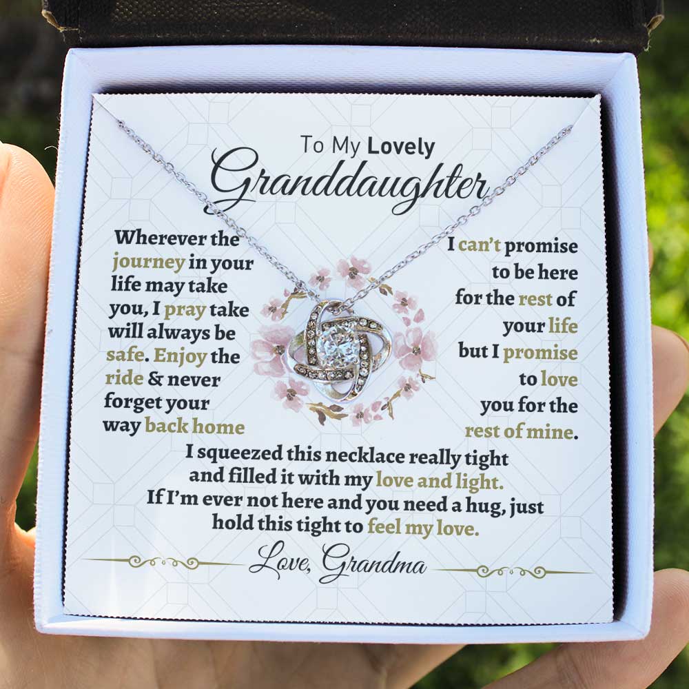 Granddaughter Necklace I Promise To Love You For The Rest Of My Life Love, Grandma Love Knot Necklace