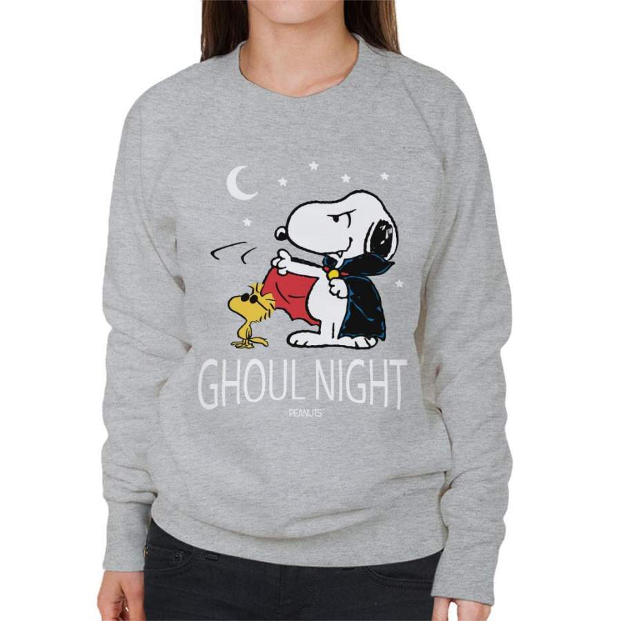 Peanuts Ghoul Night Snoopy & Woodstock Women’s Sweatshirt