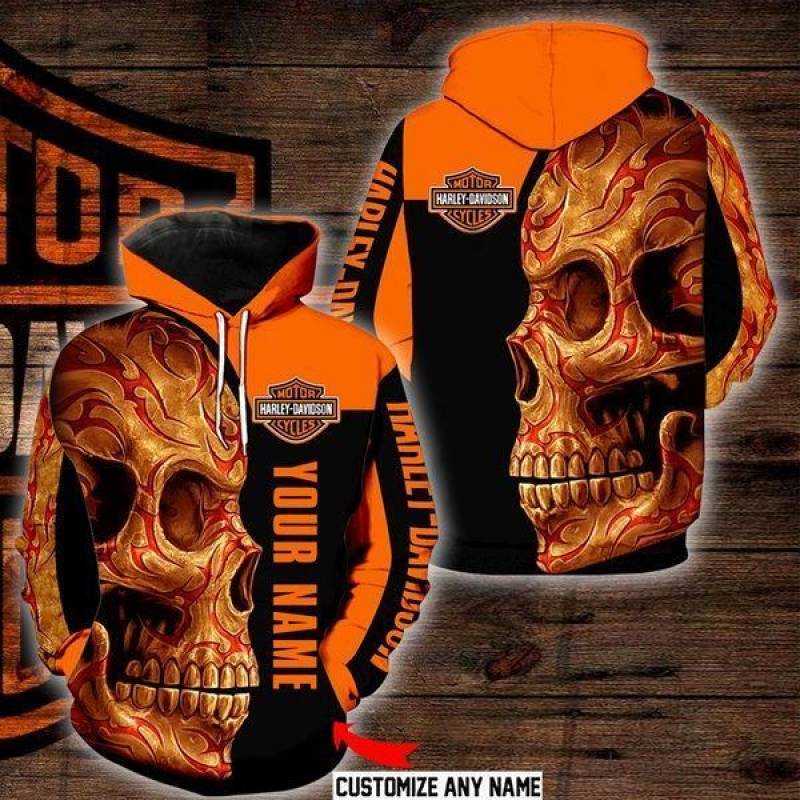 Sugar Skull Harley Davidson Customize Custom Name 3d hoodie – Hothot 050320