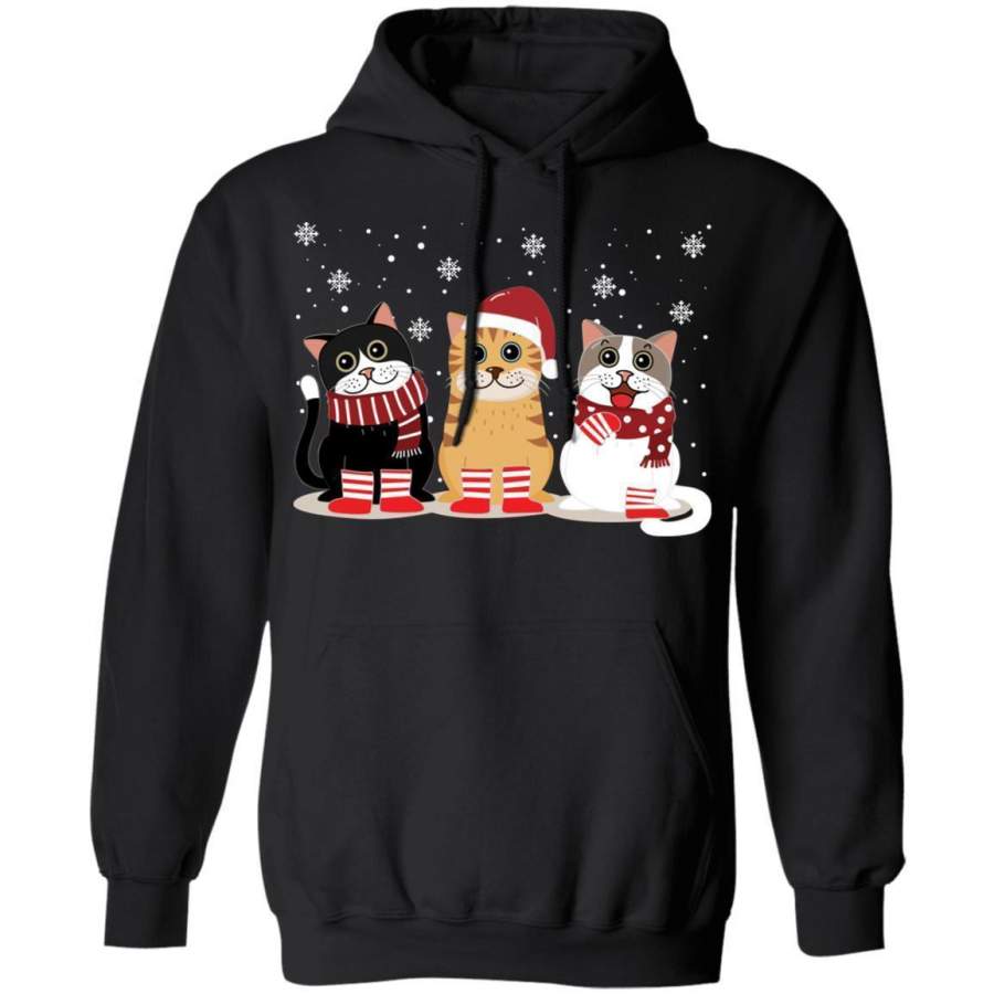 Kittens Cats Sweatshirt Hoodies With Santa Hats Funny For Cat Lovers MT1910