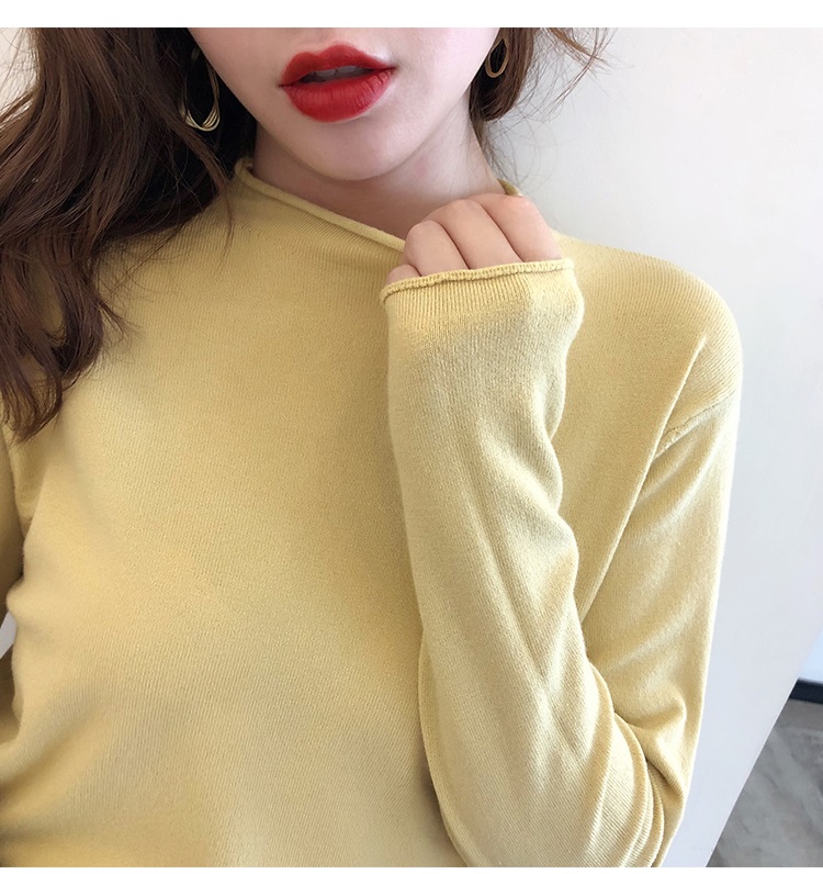 Autumn Winter Long Sleeve Ruched Pullovers Elastic Ladies Half Turtleneck Jumpers Sweater 2022 Women Fashion Wool Warm Knit Tops alx