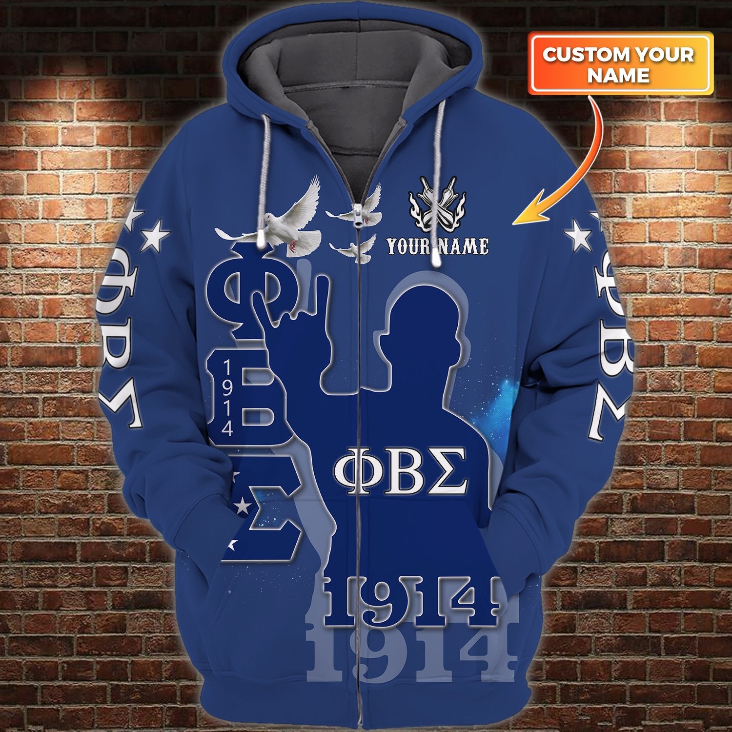 Phi Beta Sigma – Personalized Name 3D Zipper Hoodie – Urt96