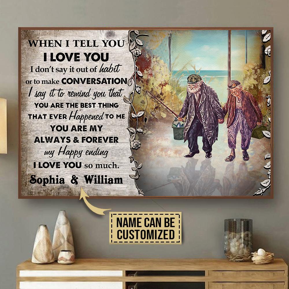 Aeticon Gifts Personalized Fishing When I Tell You Canvas Mom Dad Gift Home Decor