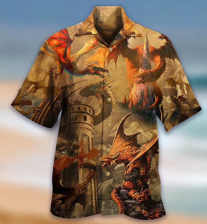 Dragon Love Life Brown Hawaii Shirt Ha77697