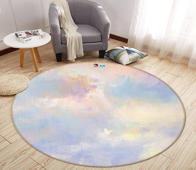 3D Blue Stone Pattern 256 Round Rug – Round Carpet Home Decor