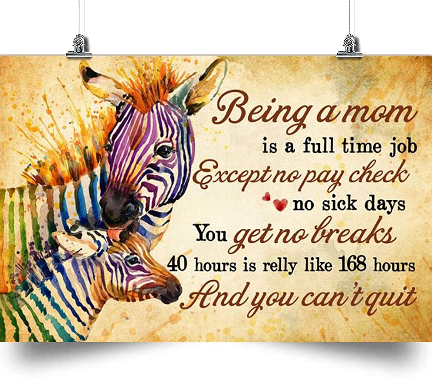 Horse Poster – Being A MOM is A Full TIME Job – Home Decoration Poster, Wall Poster, Home and Room Decoration, Gifts for mom, Souvenirs.