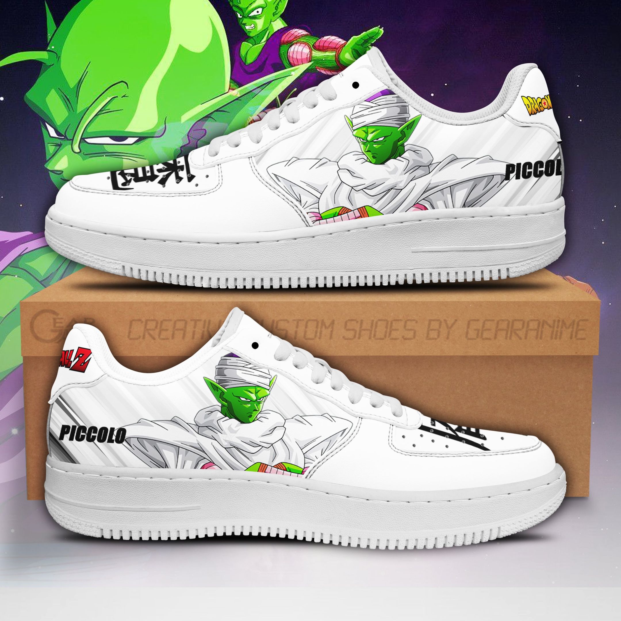 Piccolo Dragon Ball Z Air Force Shoes Sneakers Custom Anime V10