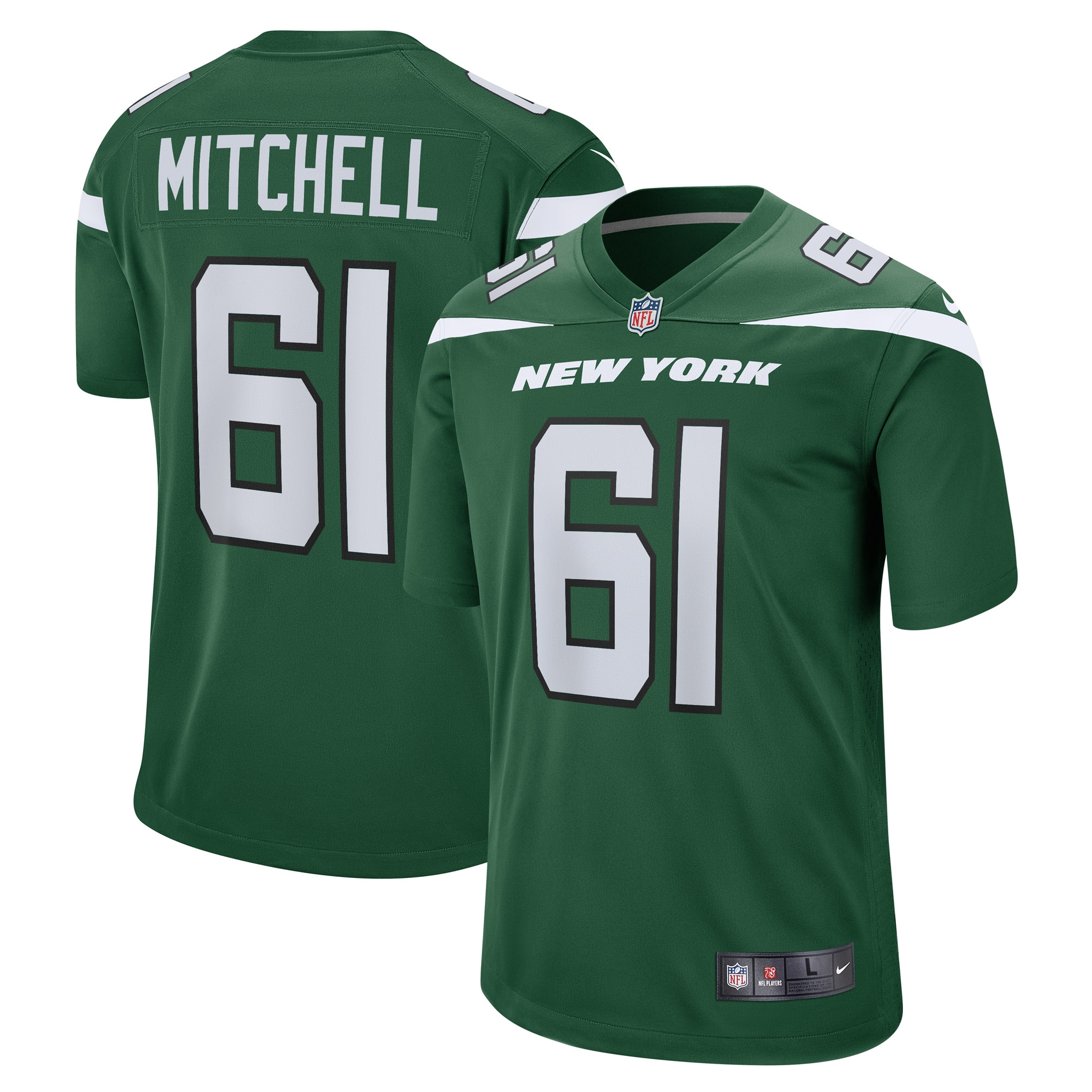 Men’s New York Jets Max Mitchell Gotham Green Game Player Jersey