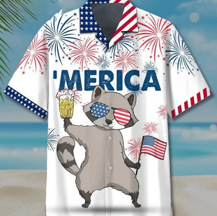 Raccoon Beer Firework Of July Us Independence Day Hawaii Shirt Ha33451