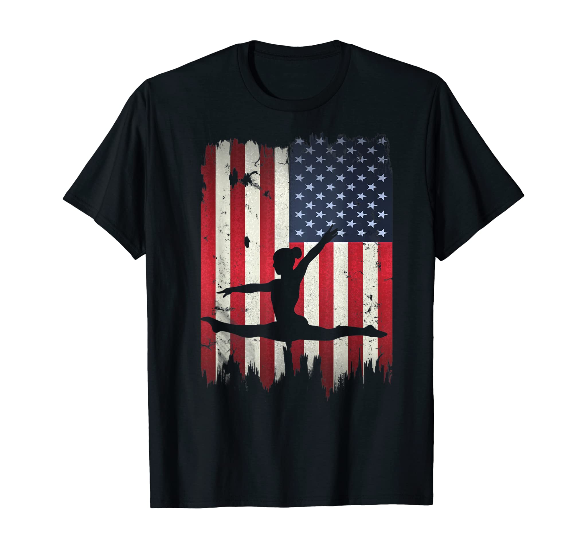 Gymnastics USA American Flag 4th of July Gymnast Patriotic T-Shirt