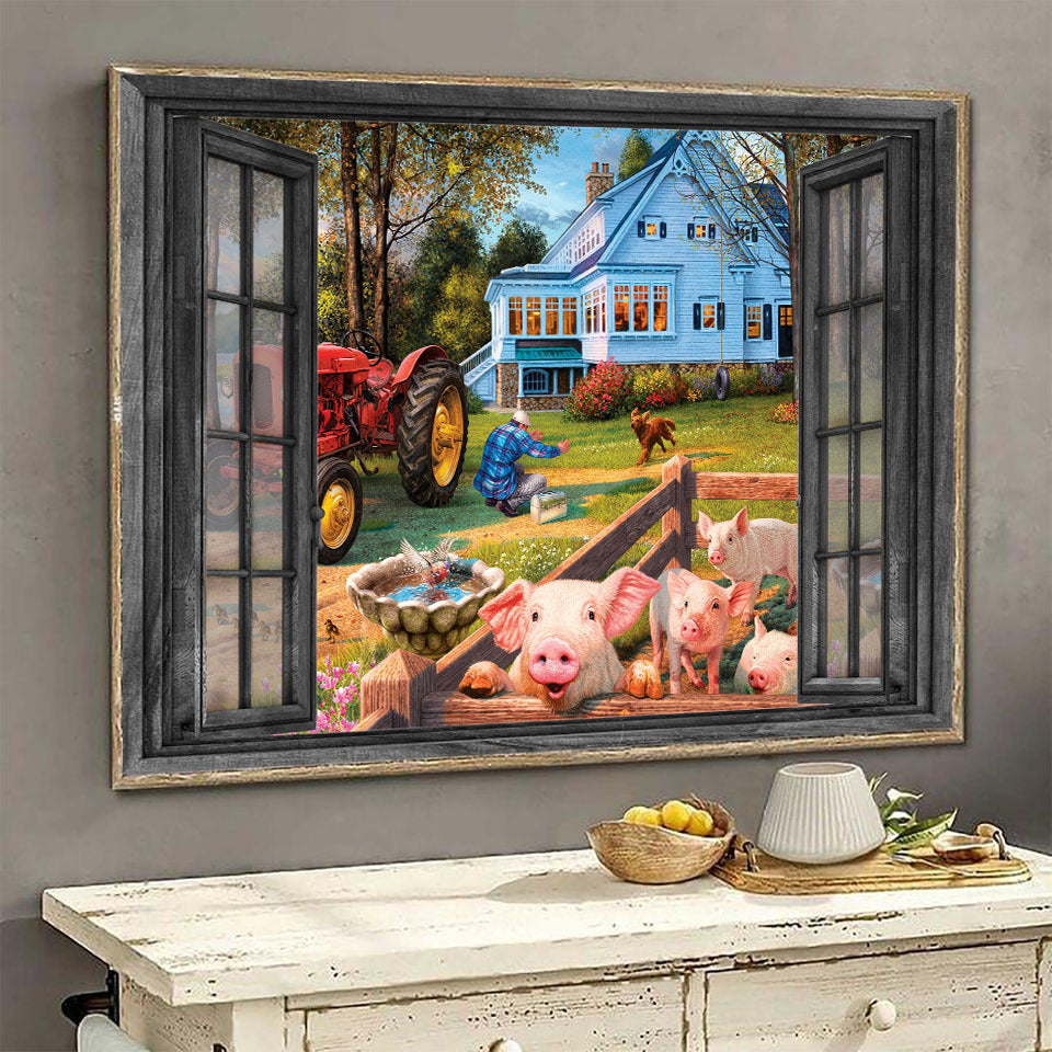 Pig 3D Wall Art Painting Wall Art Decor Farm Animals Ha0363-Ptd