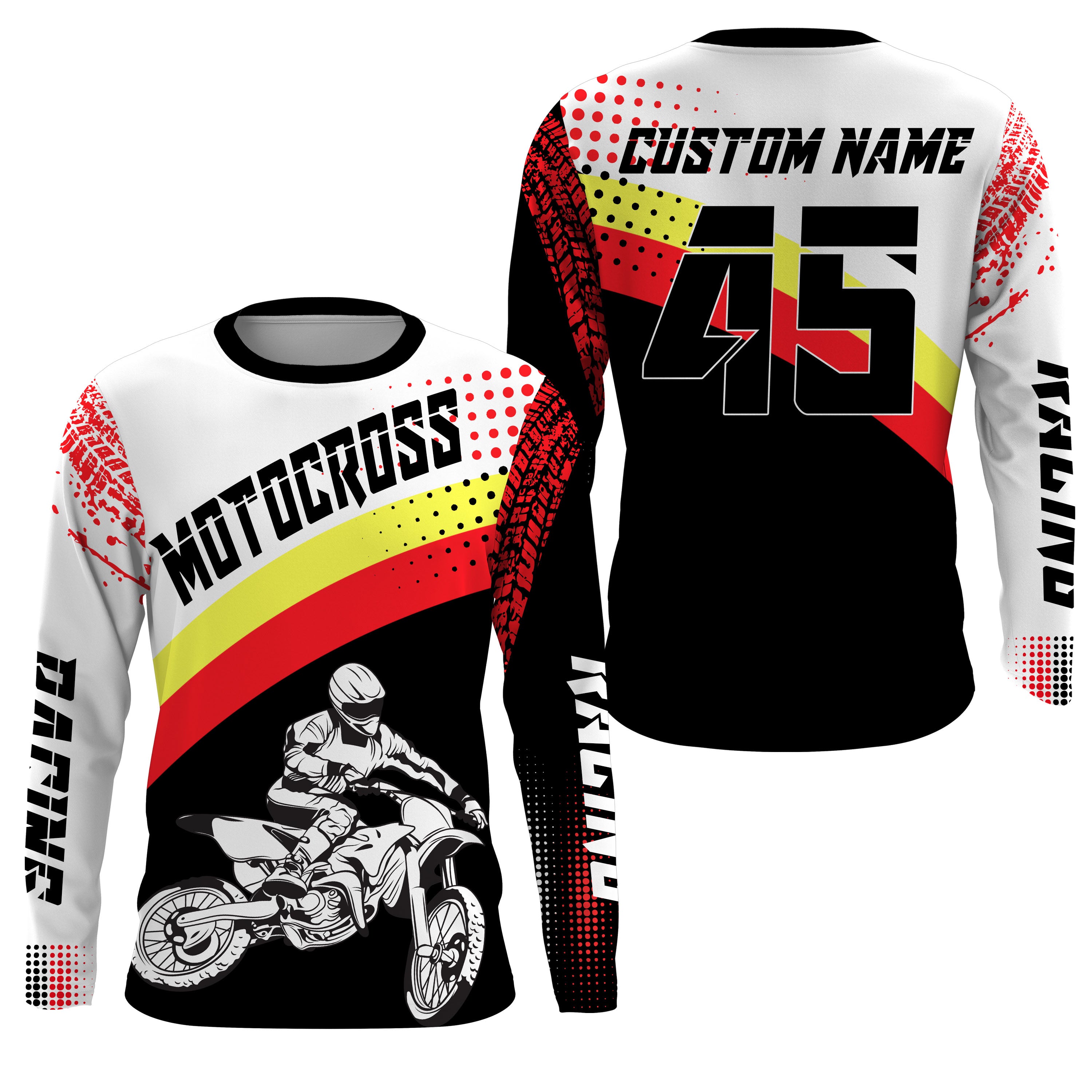 Custom Motocross Jersey Upf30+ Men Women Kid Dirt Bike Racing Shirt Offroad Motorcycle Long Sleeve Nms1002