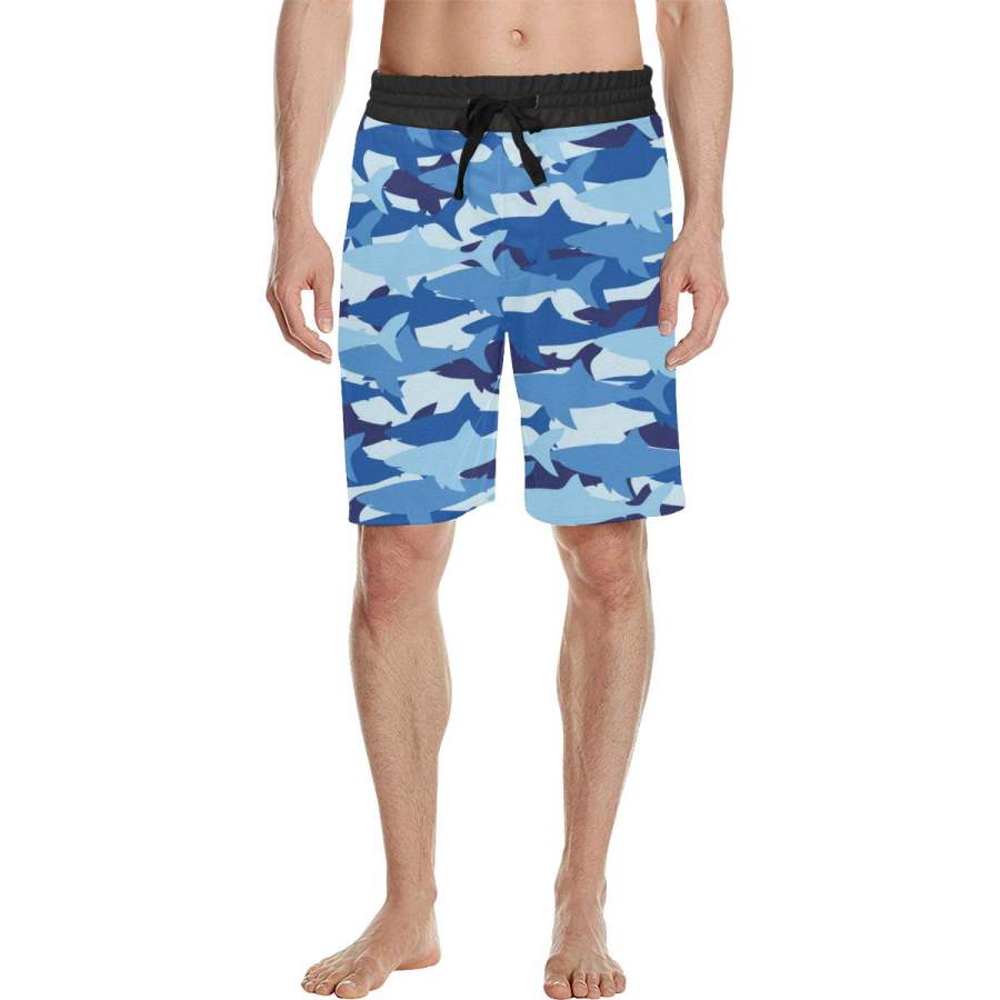 Shark Camouflage Men’s All Over Print Casual Shorts