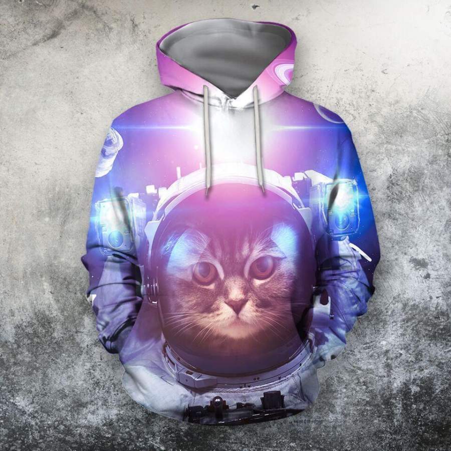 3D All Over Print AstroCat Men Hoodie