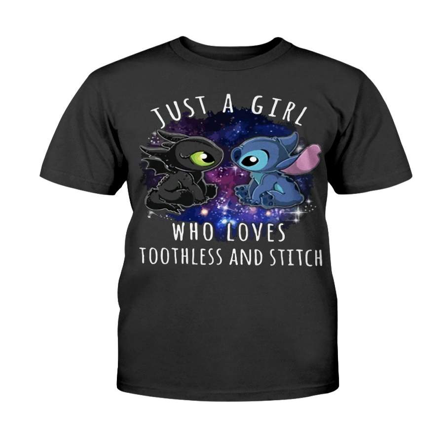 Just a Girl Who Loves Toothless And Stitch Shirt