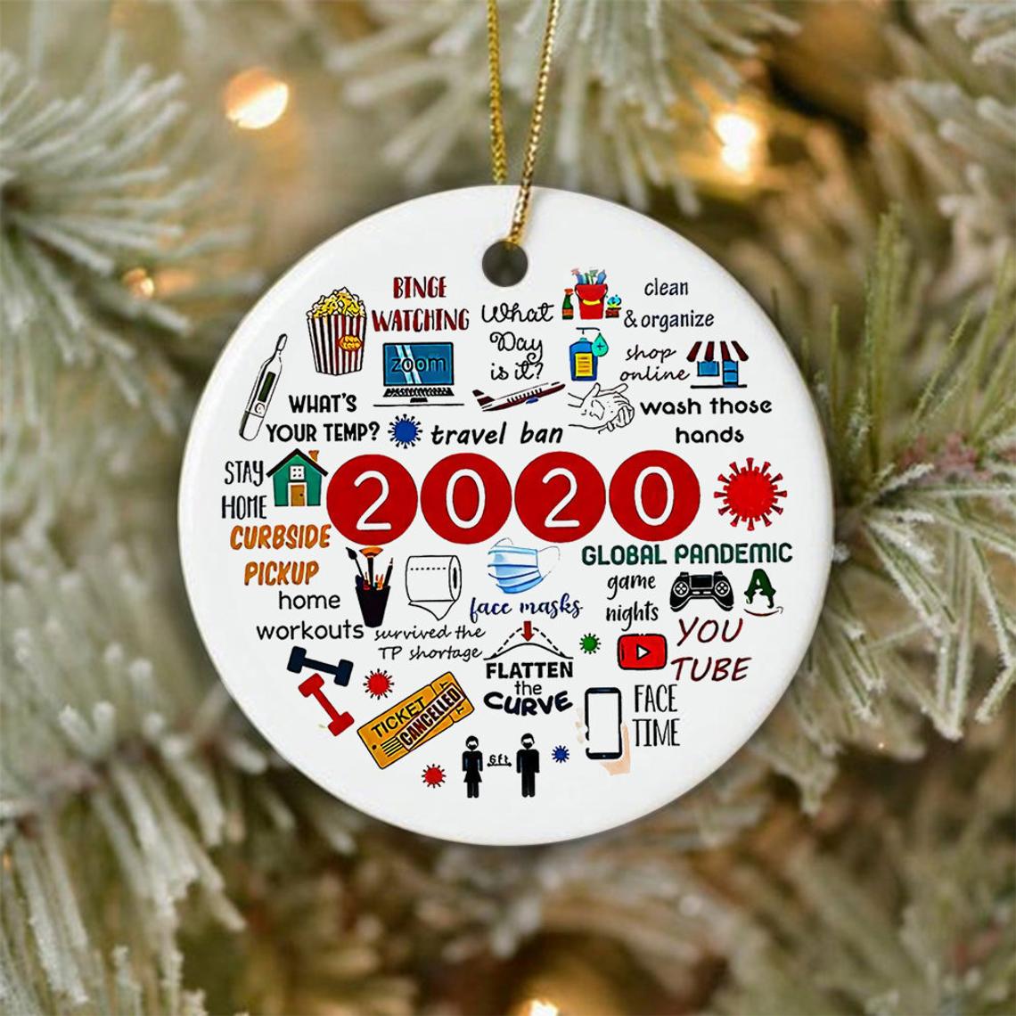 2020 Memories Round Ceramic Ornament, Pandemic Ornament