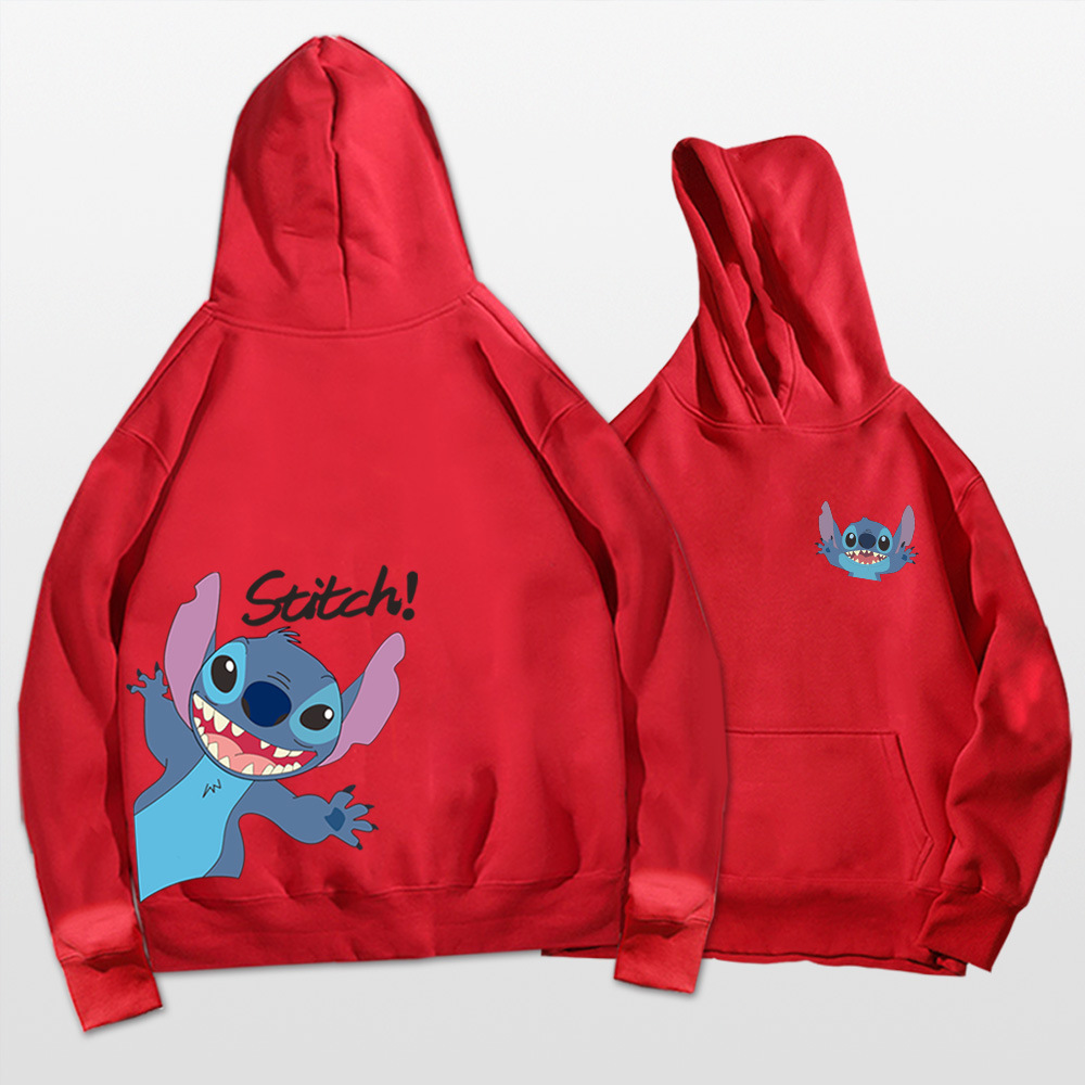 Stitch Hooded Sweater Disney Boys and Girls Students Spring and Autumn Anime Loose Jacket Harajuku Gothic Kawaii Clothes alx