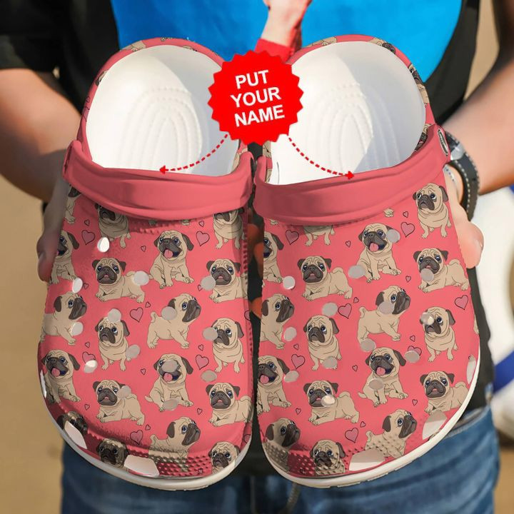 Dog – Pug I Love Pugs Custom Clog Shoes For Men And Women