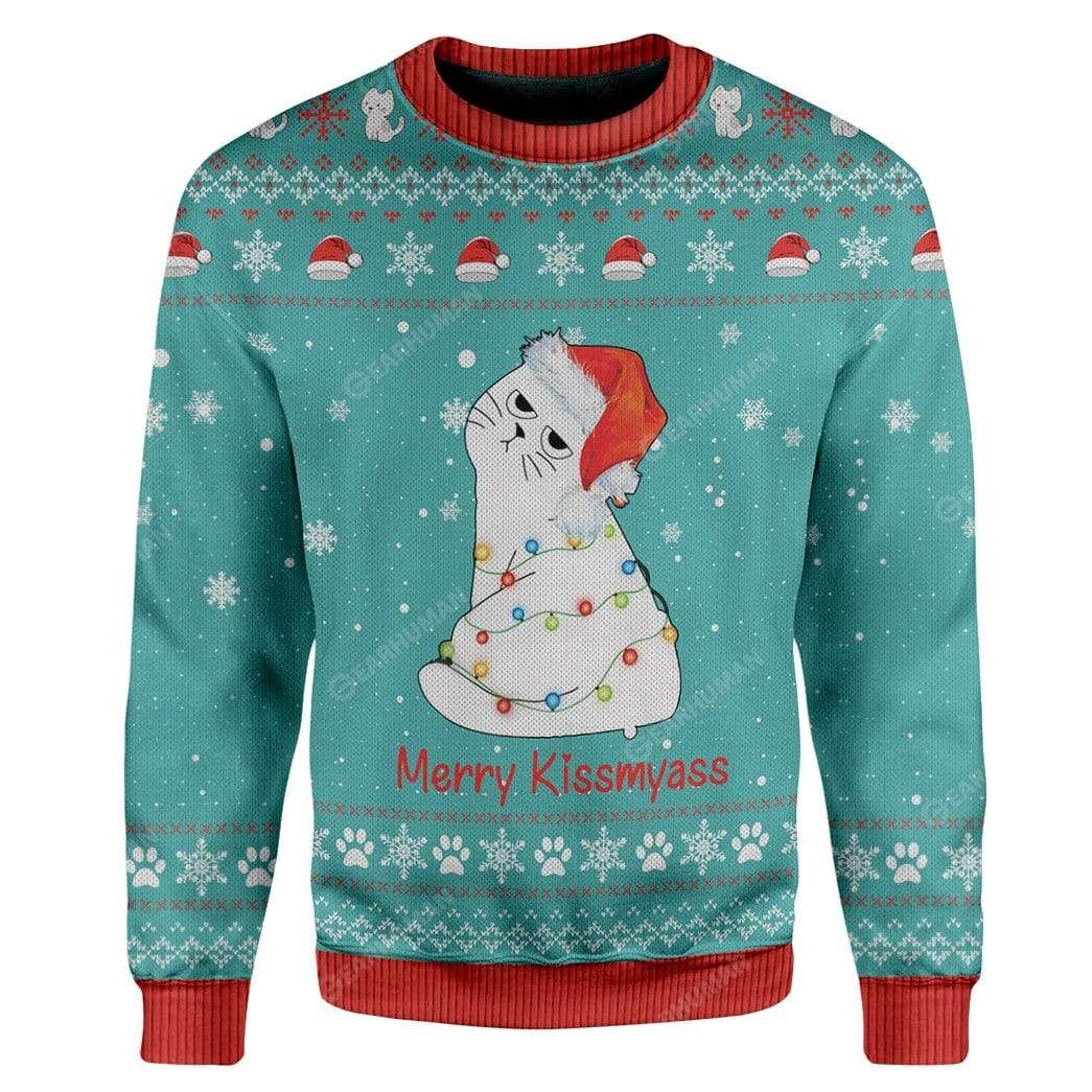 Ugly Christmas Merry Kissmyass Custom Sweater Apparel