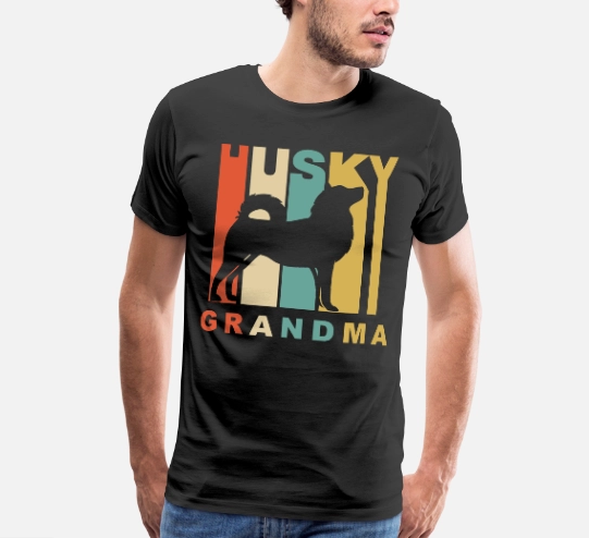 Vintage Retro Husky Grandma Dog Gift Dog Lovers T shirt