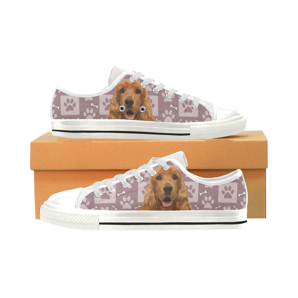 American Cocker Spaniel White Men’s Classic Canvas Shoes