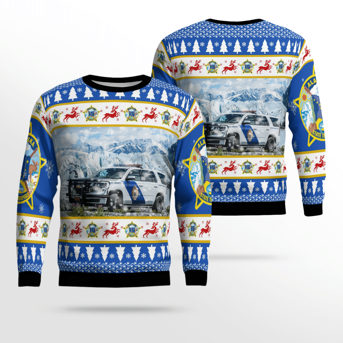 Alaska State Troopers Ford Interceptor Christmas Sweater, Gift For Christmas Ugly Sweater