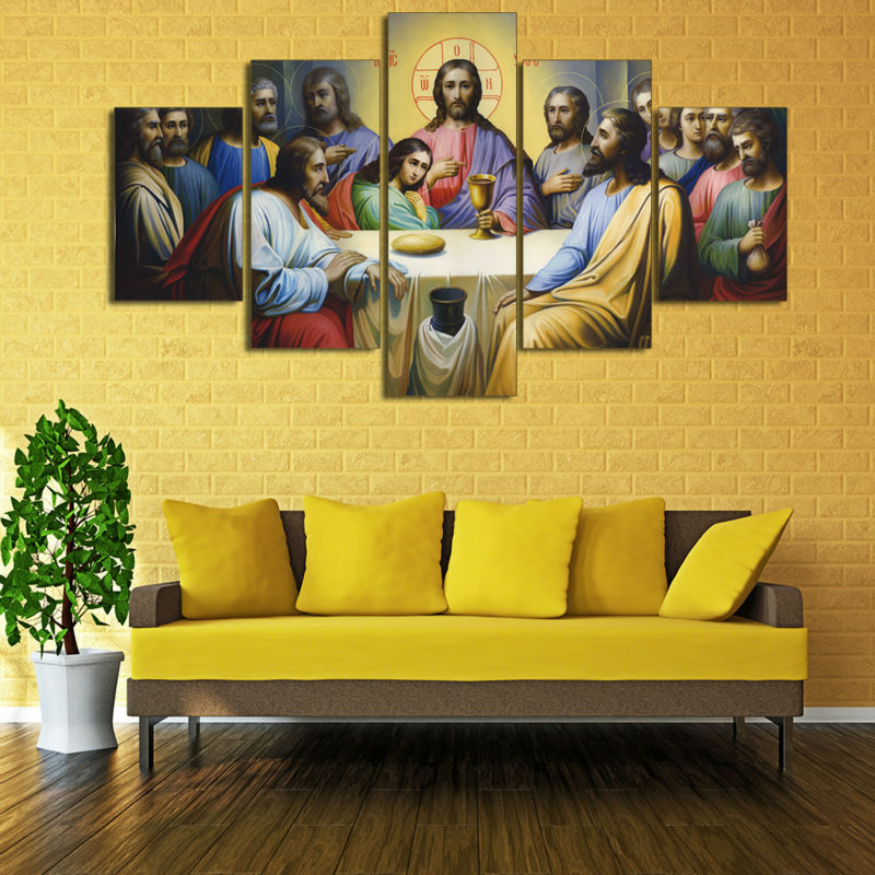 5 pcs The Last Supper Home Decor Canvas