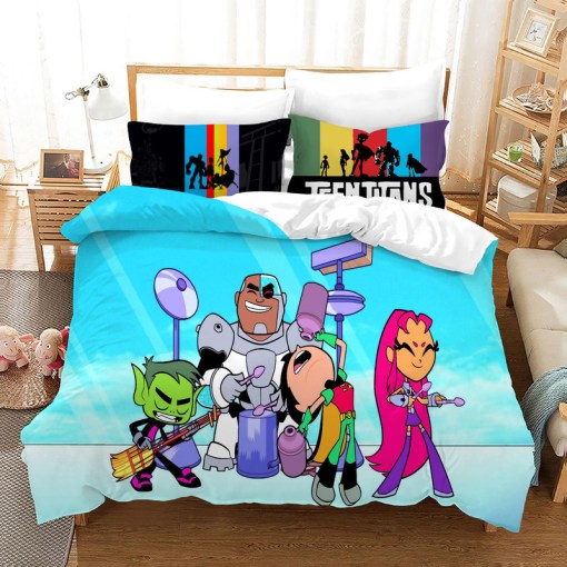 Teen Titans Go 32 Duvet Cover Pillowcase Home Decor 3D Bedding Set 3269