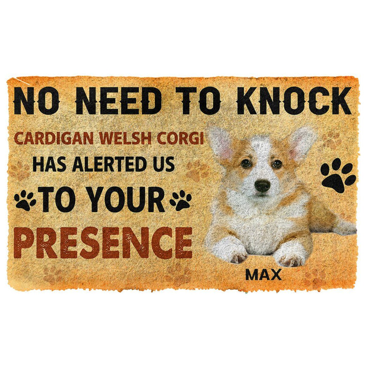 Waybackapparel No Need To Knock Cardigan Welsh Corgi Dogs Custom Name 3D Doormat