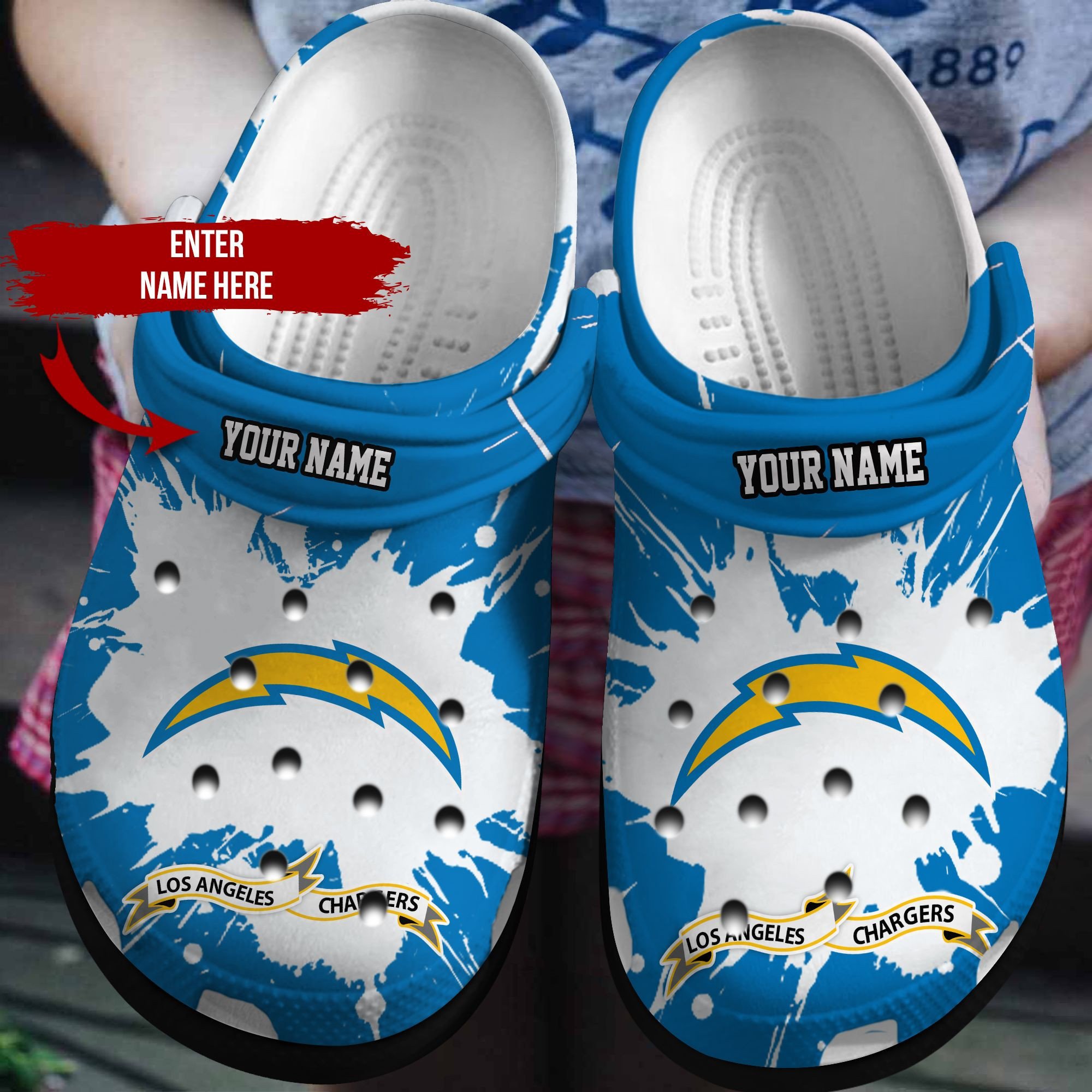 Los Angeles Chargers Crocss Crocband Clog Comfortable Water Shoes For ...