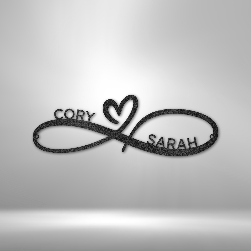 Love Couples Personalized Name Infinity Couples Monogram – Steel Sign