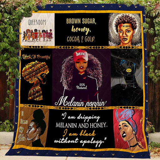 Black Queen I Am Black Without Apology Quilt Blanket Great Customized Gifts For Birthday Christmas Thanksgiving Perfect Gifts