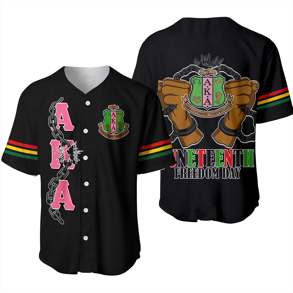 Alpha Kappa Alpha Happy Juneteenth Baseball Jersey T09