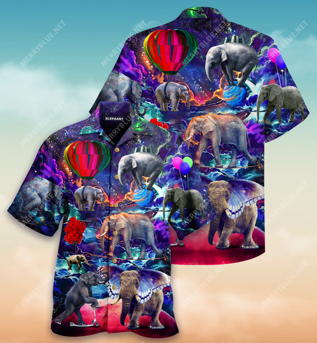 Elephant In The Sky Hawaii Shirt Ha81191