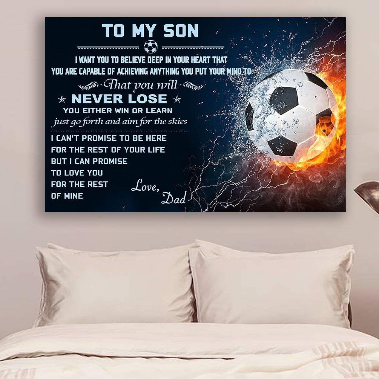 Cara Poster – Soccer Poster – Dad To Son – Never Lose – Wall Art – Home Decor – Wall Decor