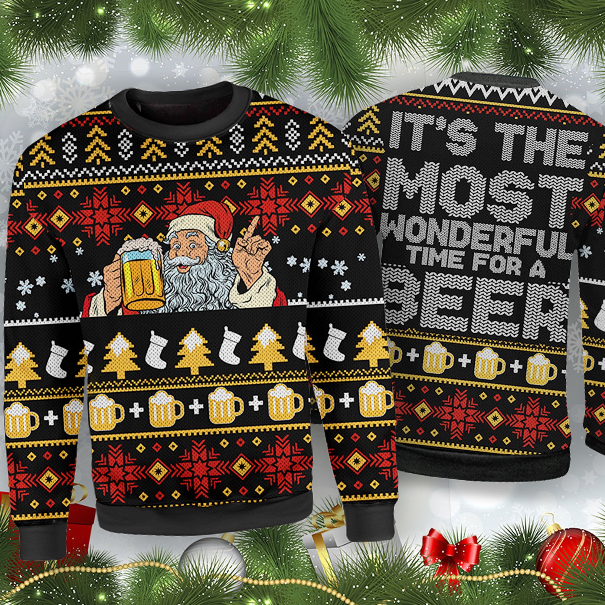 Ugly Sweatshirt Chirstmas Beer