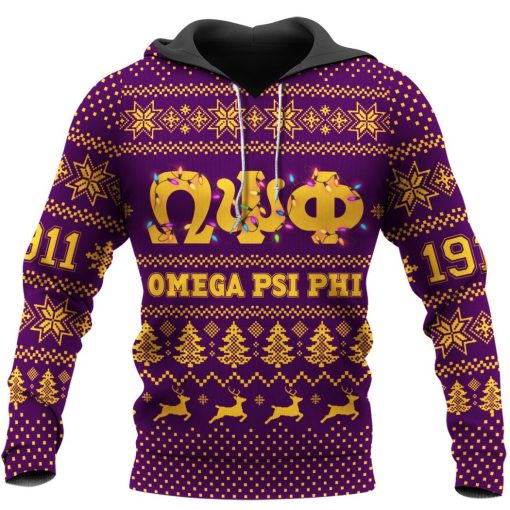 Omega Psi Phi Fraternity Incorporated Ugly Christmas Holiday All Over Print