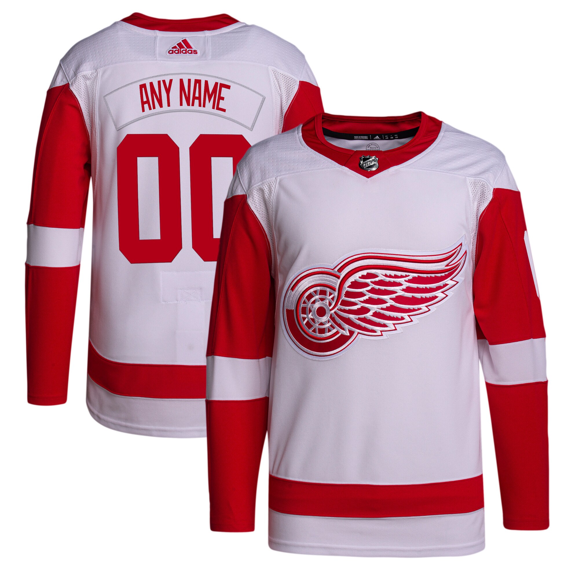 Men's Detroit Red Wings adidas White Away Primegreen Authentic Pro Custom Jersey