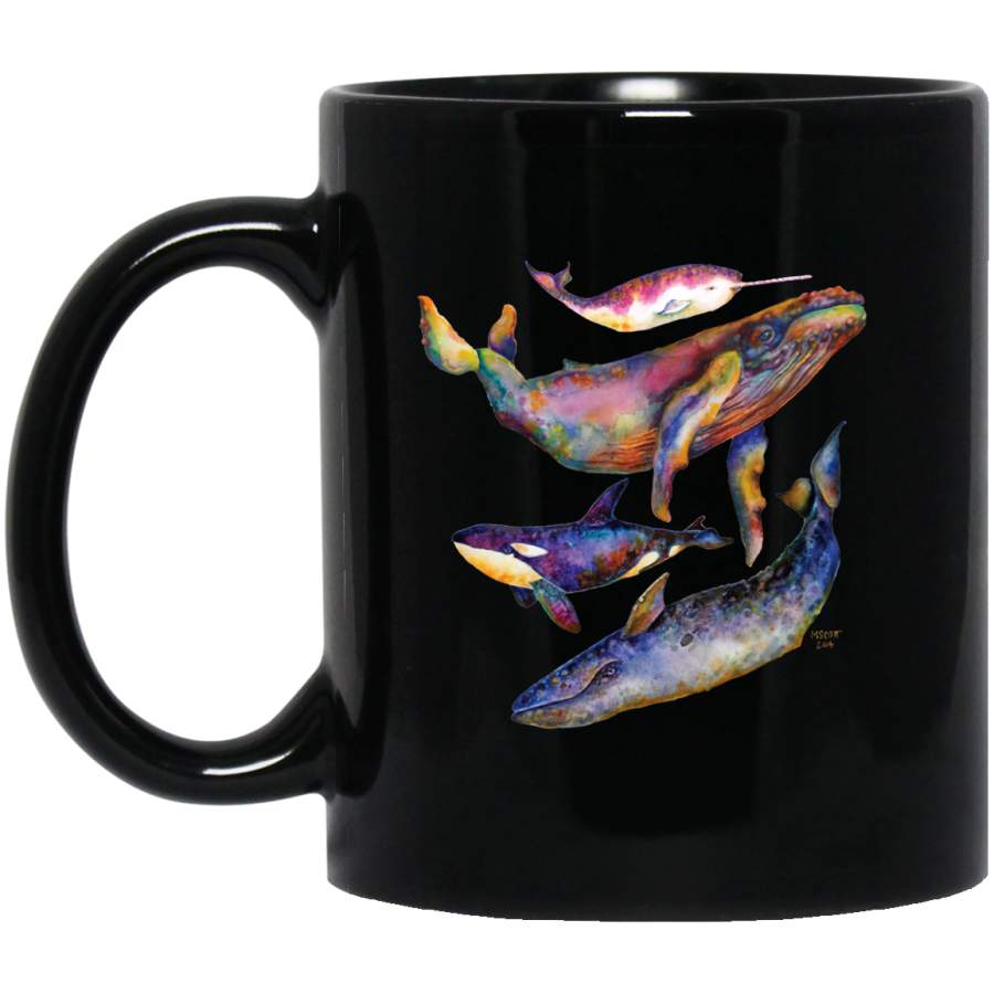 Four Whale Quartet – A Quartet of Whales Mug 11 oz 15 oz Black Mug