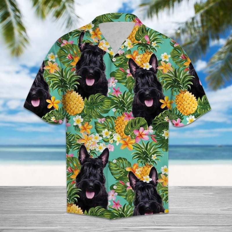 Artsyhomes Tropical Pineapple Scottish Terrier Hawaiian Ha11156