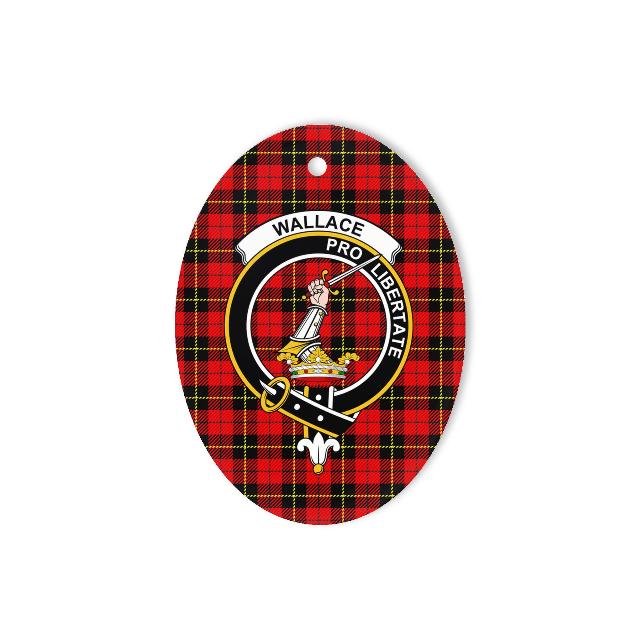 Wallace Scottish Clan Plaid Ornament Gift. Christmas Tree Ornament Wallace Clan Tartan Ornament Great Christmas Ornaments Gift Oval Ornament