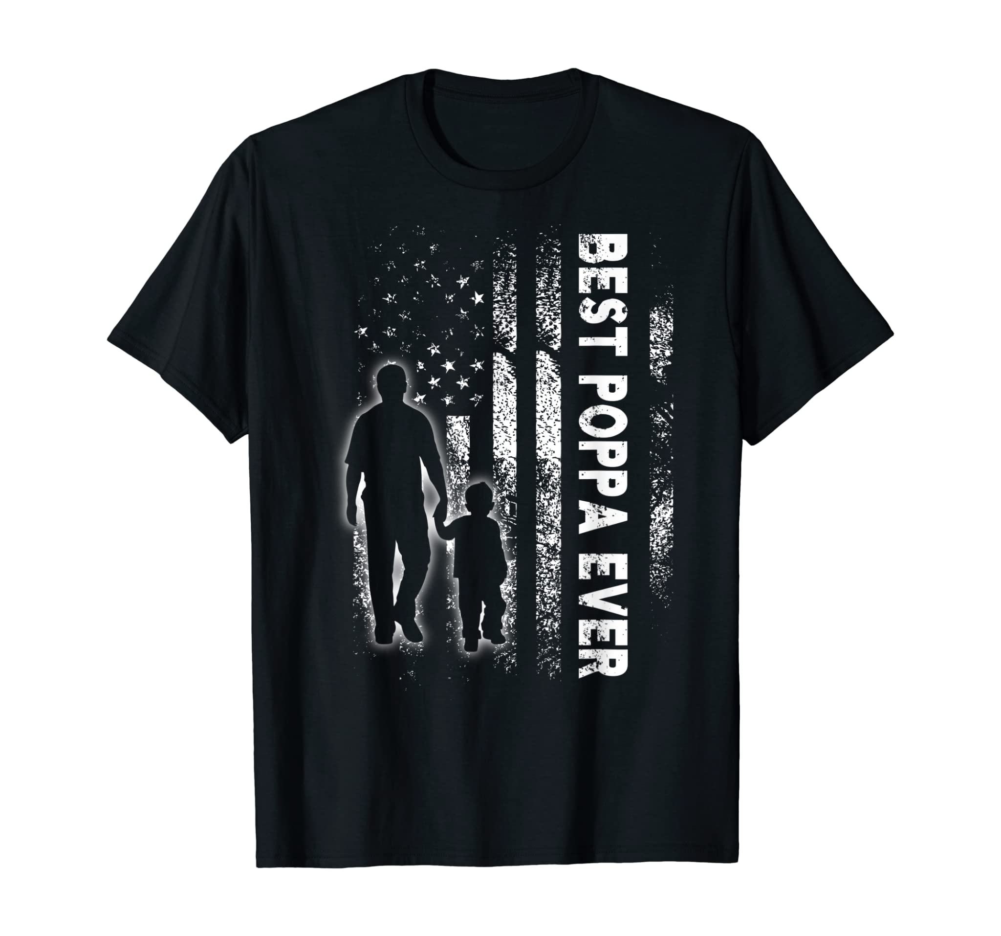 Best Poppa Ever USA Flag Father’s day Grandpa Gift T-Shirt