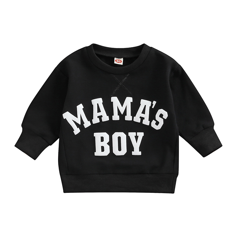 Toddler Baby Boy Fall Clothes Mama s Boy Letter Print Long Sleeve Pullover Casual Sweatshirts Infant Hoodies alx