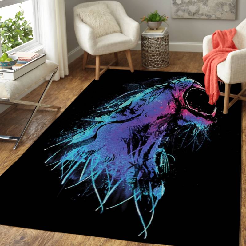 angry jaguar artwork  – Animals Art Area Rug Carpet